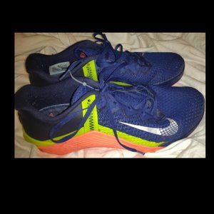 Nike Blue and Yellow Athletic Shoes with Mesh Design